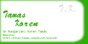 tamas koren business card